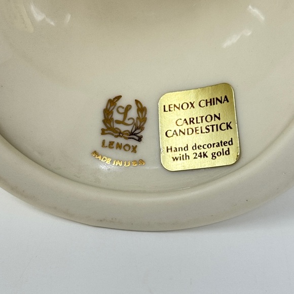 Lenox Carlton Candlestick Holder with Gold Trim - Picture 3 of 5